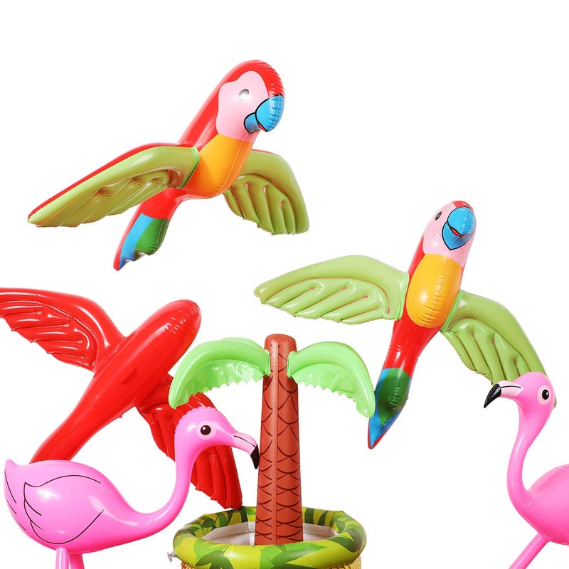 meekoo 4 Pieces Inflatable Flying Parrot Inflatable Parrot Decorations for Summer Tropical Hawaiian Party Gift Beach Luau Decoration Pool Prop,29.5 x 23.6 Inches - Image 4
